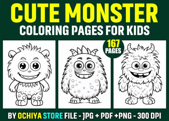 167 Cute Monster Coloring Pages for KDP Success