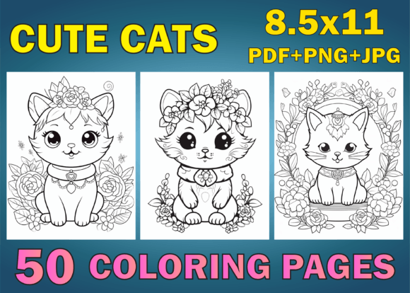 50 Cute Cat Coloring Pages for Kids: A Fun and Creative Activity for Young Artists