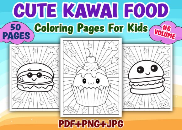 50 Cute Kawaii Food Coloring Pages KDP: A Practical Asset for Digital Publishing