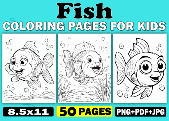 50 Fish Coloring Pages for Kids