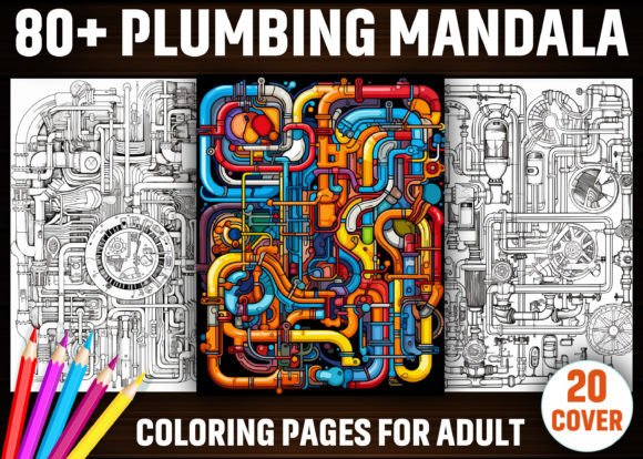 80 Plumbing Mandala Coloring Pages KDP: A High-Value Digital Printable Book for Adults and Creatives