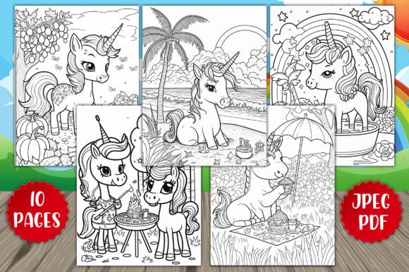 Cute Unicorn Coloring Pages Vo-01: A Practical Digital Asset for Kids’ Creativity and Business Growth