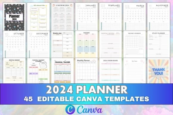 Editable 2024 Planner Canva KDP