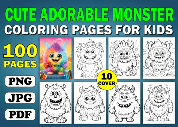 KDP Cute Adorable Monster Coloring Pages: A Practical Resource for Publishers and Creators