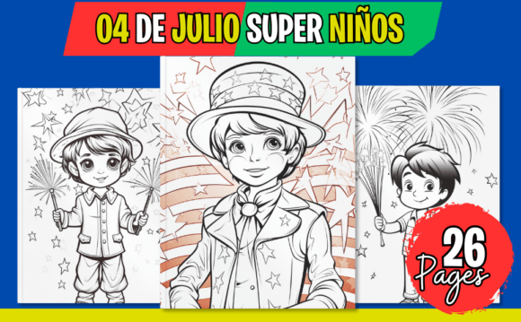 Niños Celebrando El 04 De Julio EEUU