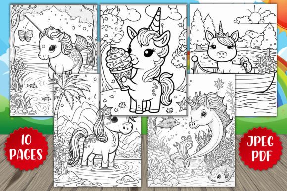 Unicorn Coloring Pages for Kids
