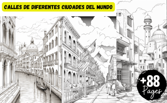 World City Streets Coloring Collection